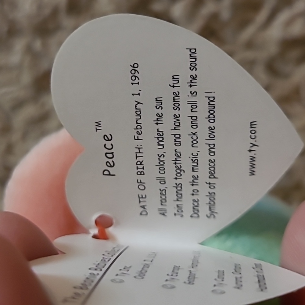 Ty Beanie Babies Peace the Bear Tie Dye Plush 1996 - Picture 3 of 7